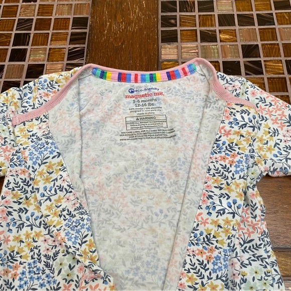 Magnetic Me Baby One Piece Footie with Pink Accents - Picture 8 of 8